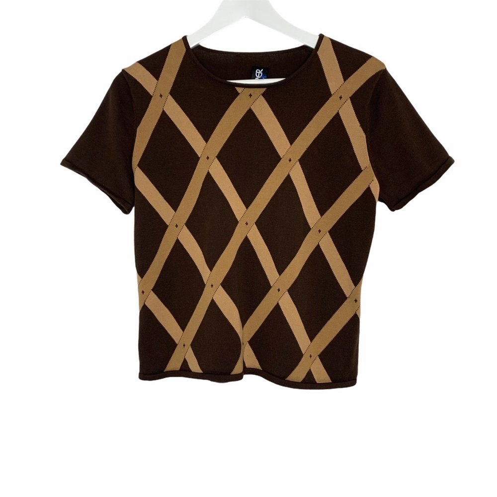 Kasper Lattice Print Top